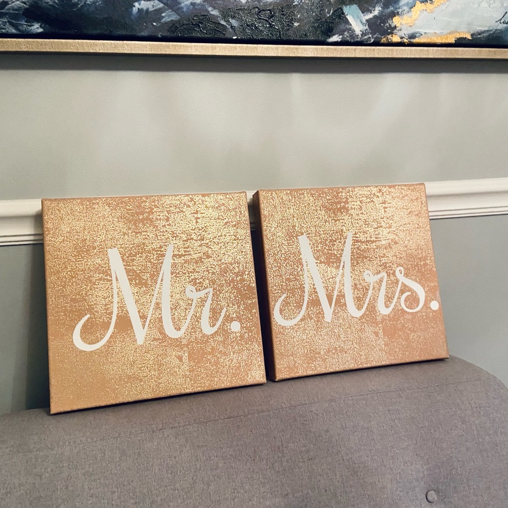 Mr. and Mrs. Decor Wall Art 12” x 12”